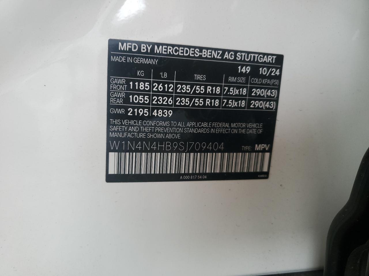 w1n4n4hb9sj709404 W1N4N4HB9SJ709404 2025 Mercedes-Benz Gla 250 4Matic