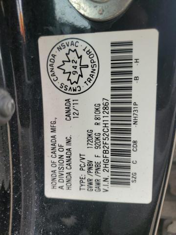 2012 HONDA CIVIC LX  