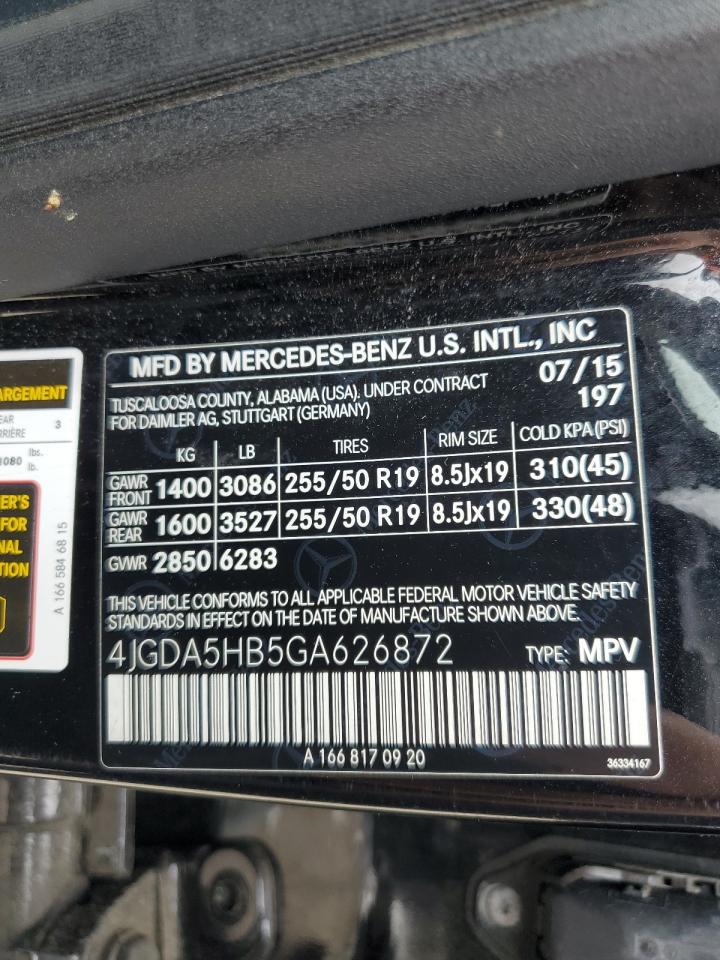 2016 Mercedes-Benz Gle 350 4Matic VIN: 4JGDA5HB5GA626872 Lot: 60473385