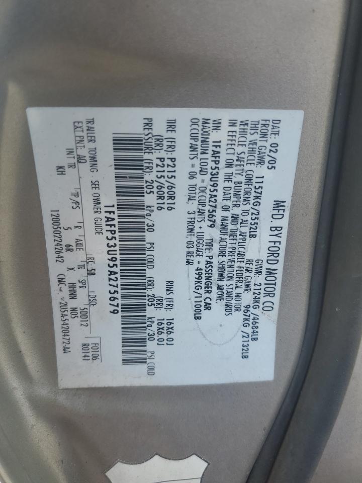 2005 Ford Taurus Se VIN: 1FAFP53U95A275679 Lot: 63047285