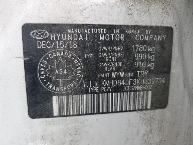 2019 HYUNDAI ELANTRA SEL