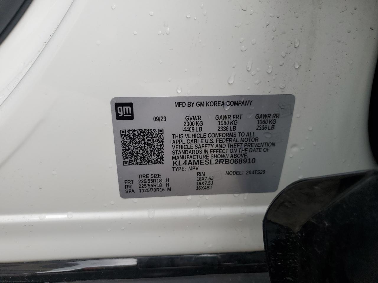 2024 Buick Encore Gx Sport Touring VIN: KL4AMESL2RB068910 Lot: 61832375