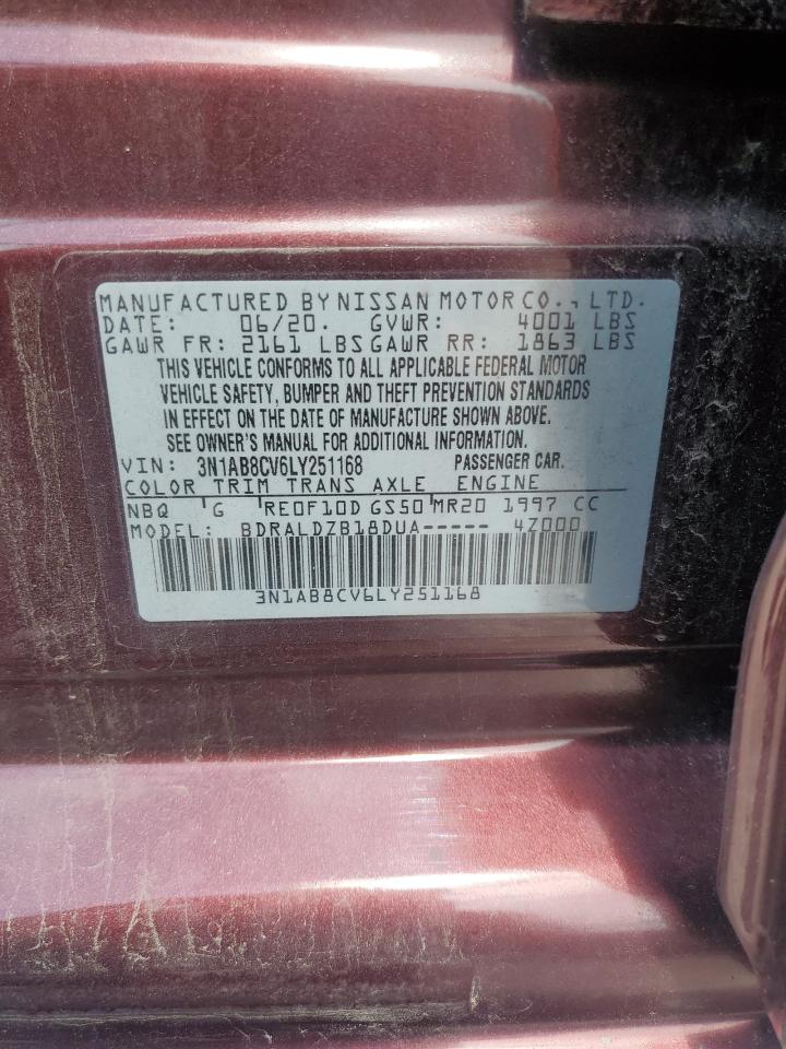 2020 Nissan Sentra Sv VIN: 3N1AB8CV6LY251168 Lot: 62086835