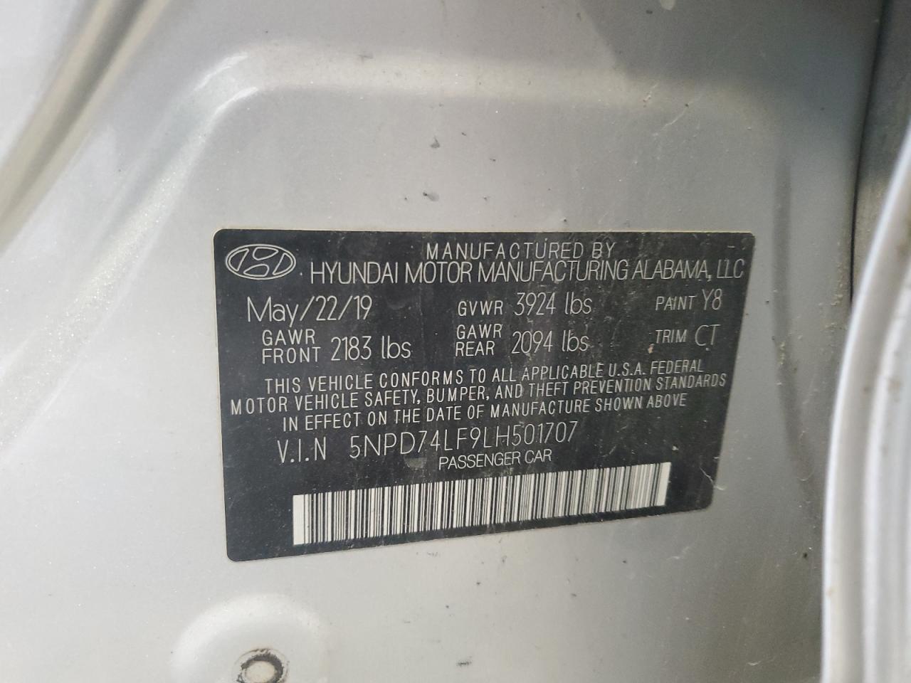 HYUNDAI ELANTRA 2020 VIN 5NPD74LF9LH501707 фото 12