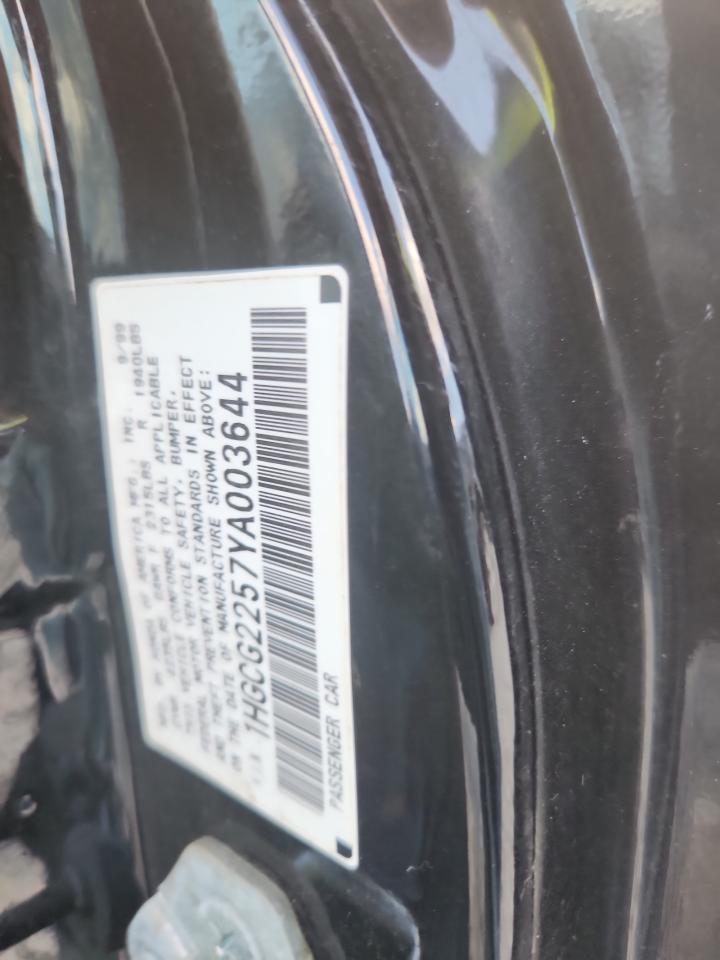 2000 Honda Accord Ex VIN: 1HGCG2257YA003644 Lot: 62371505