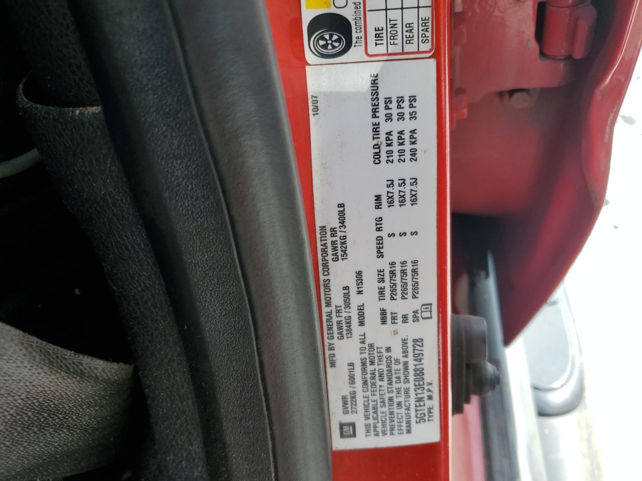 2008 Hummer H3 VIN: 5GTEN13E088149728 Lot: 59742805