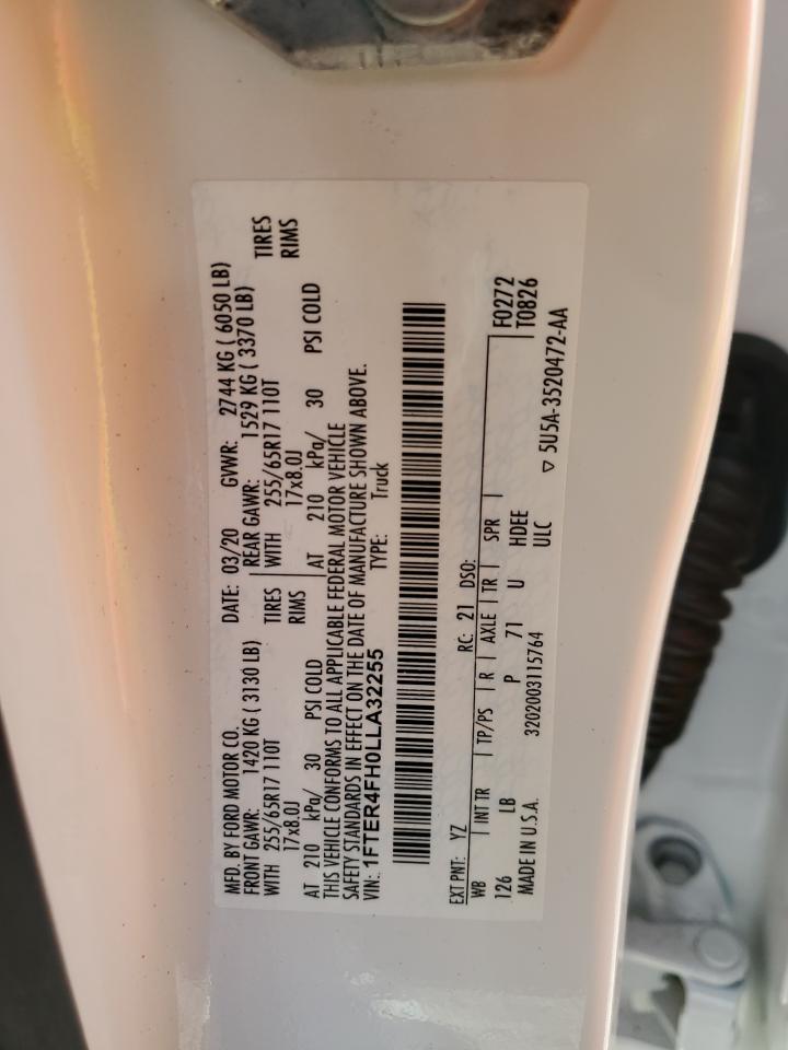 2020 Ford Ranger Xl VIN: 1FTER4FH0LLA32255 Lot: 58740395