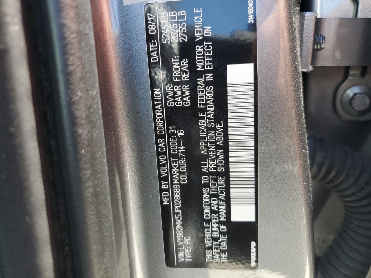 2018 Volvo S90 T5 Momentum VIN: LVY982MK5JP028689 Lot: 62273025