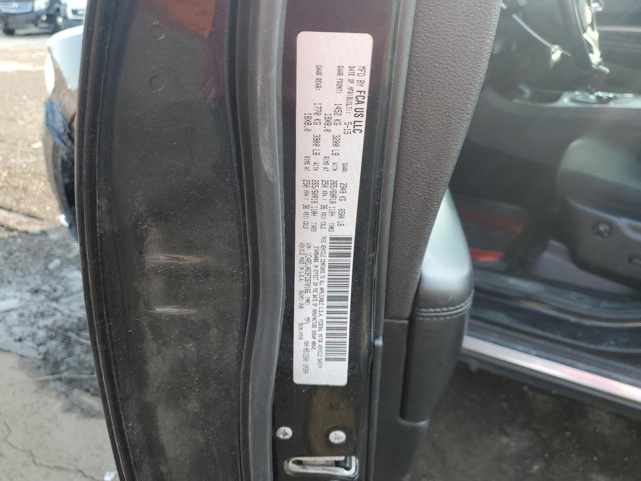 2015 Dodge Durango Sxt VIN: 1C4RDJAG3FC870166 Lot: 62236755