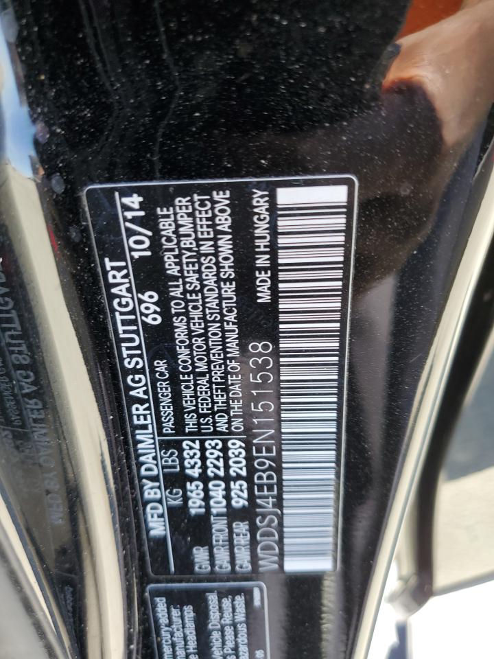 2014 Mercedes-Benz Cla 250 VIN: WDDSJ4EB9EN151538 Lot: 62031605