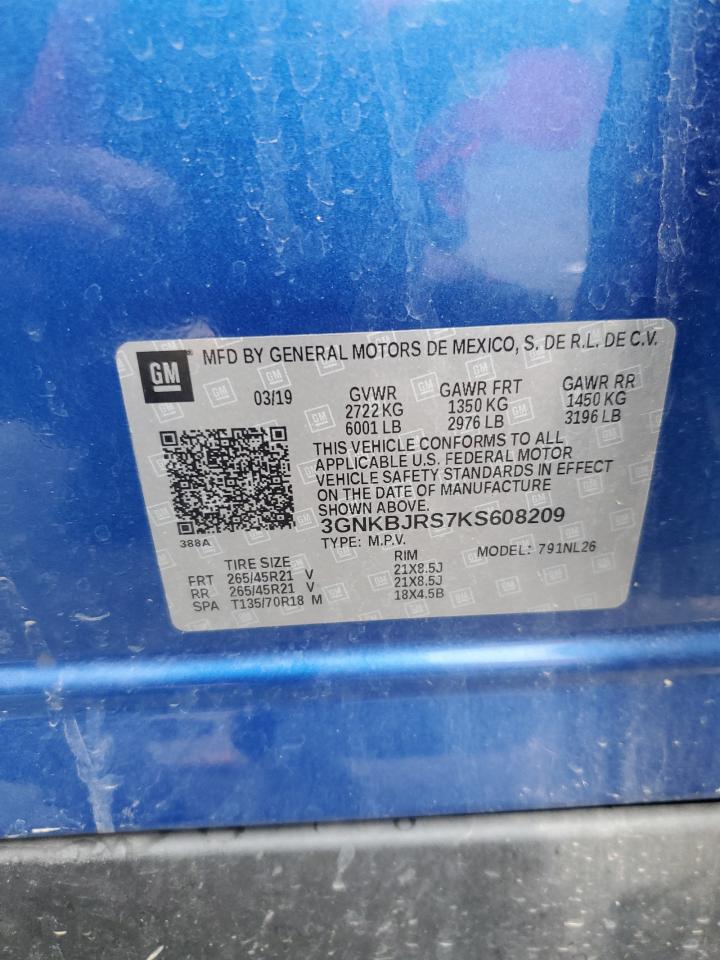 3gnkbjrs7ks608209 3GNKBJRS7KS608209 2019 Chevrolet Blazer Rs