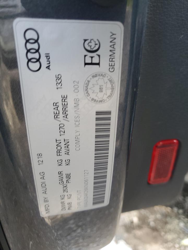 2019 Audi A7 Prestige S-Line VIN: WAUV2AF26KN061127 Lot: 61158295