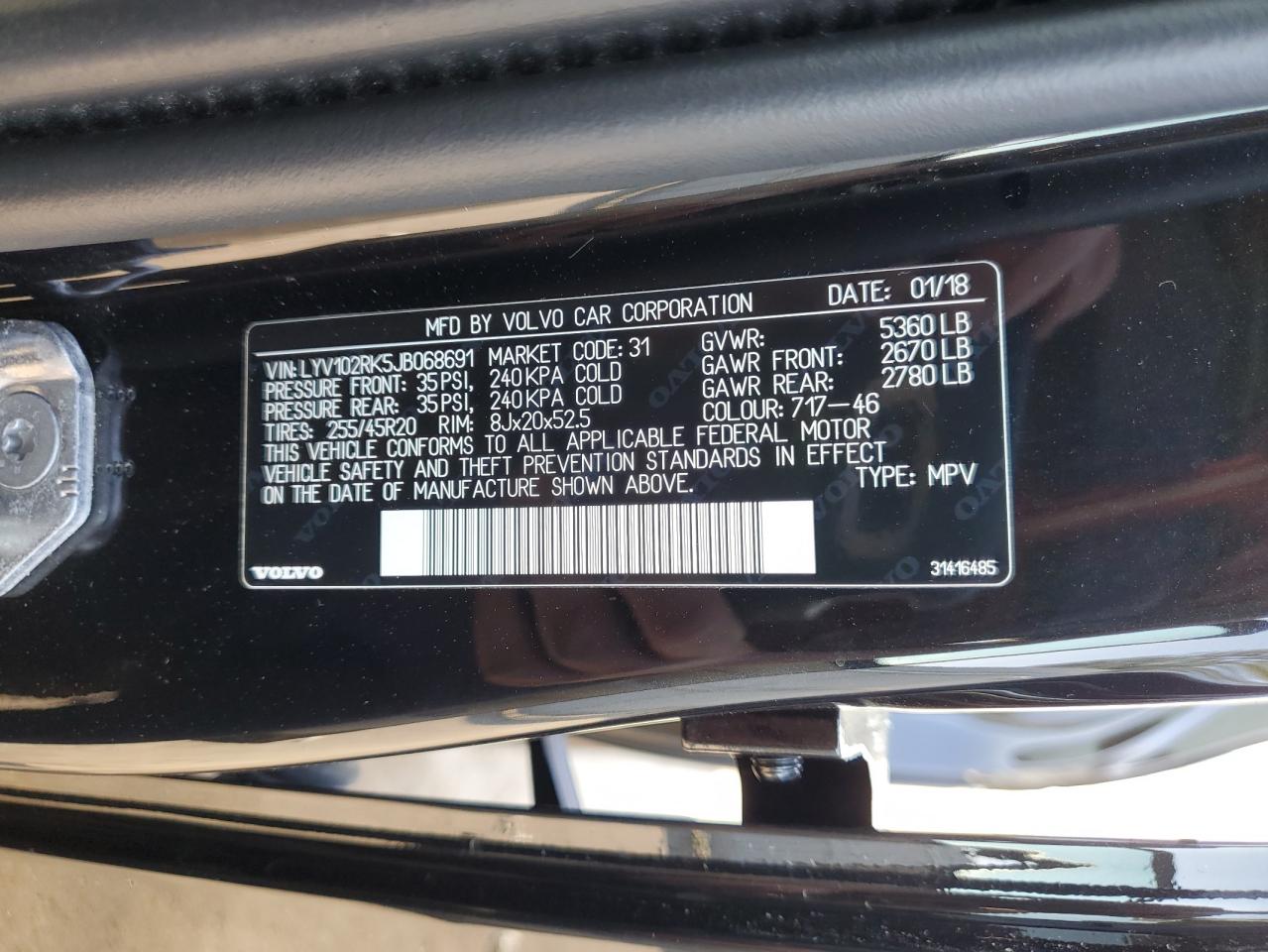 2018 Volvo Xc60 T5 VIN: LYV102RK5JB068691 Lot: 62558225