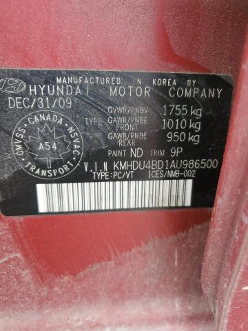 2010 HYUNDAI ELANTRA BLUE  