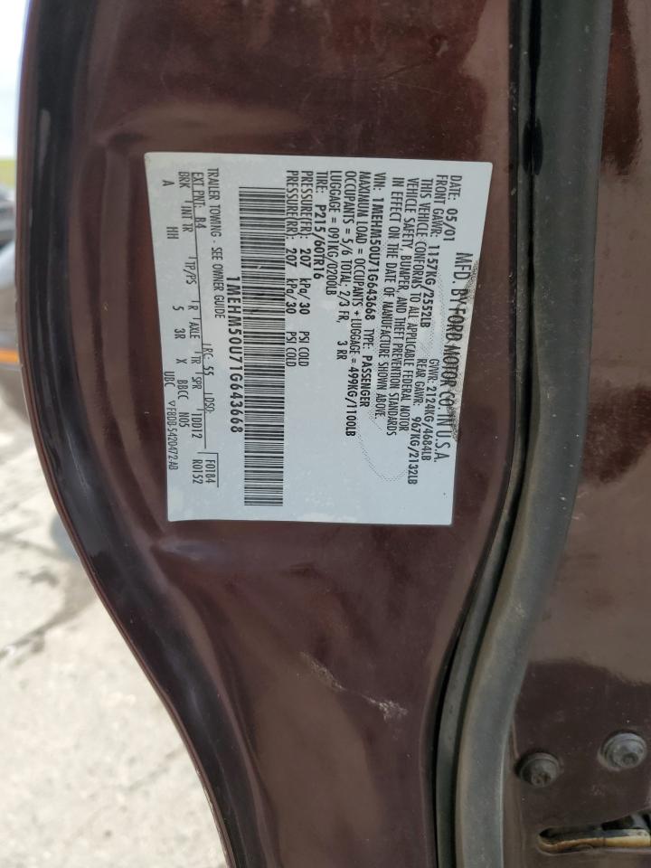 2001 Mercury Sable Gs VIN: 1MEHM50U71G643668 Lot: 62139845