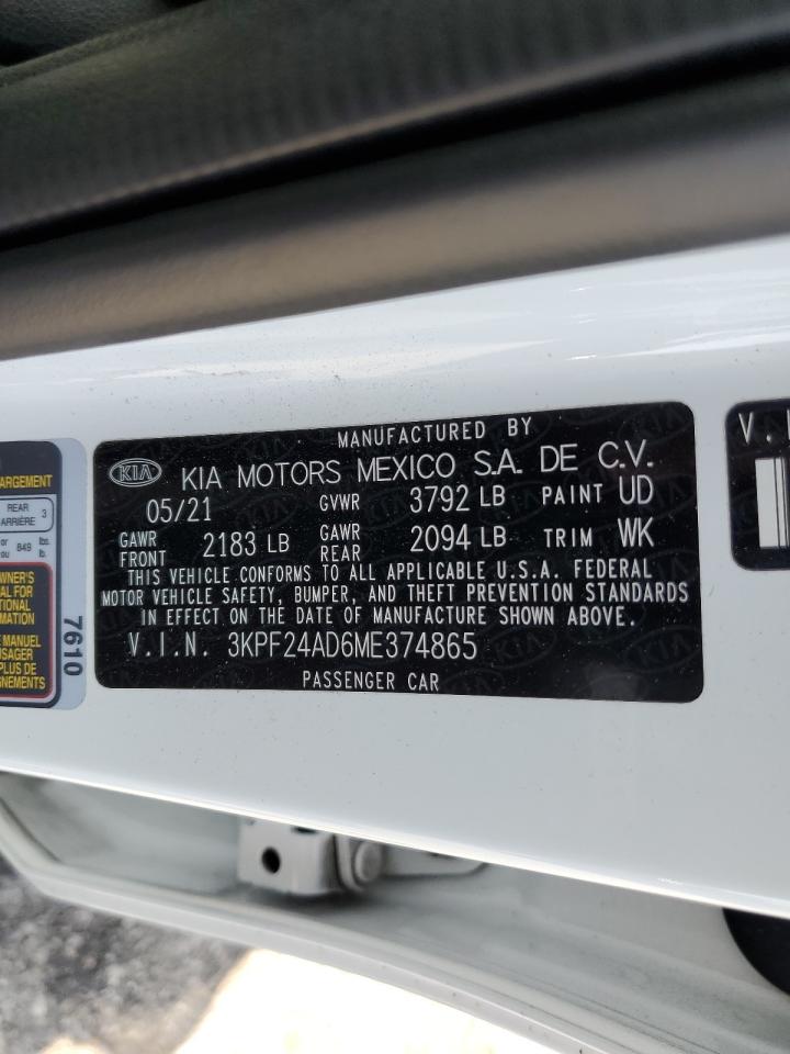 KIA FORTE 2021 VIN 3KPF24AD6ME374865 фото 12