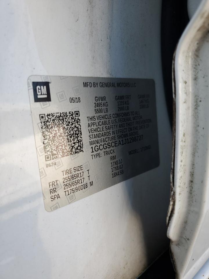 2018 Chevrolet Colorado Lt VIN: 1GCGSCEA1J1298727 Lot: 61932545