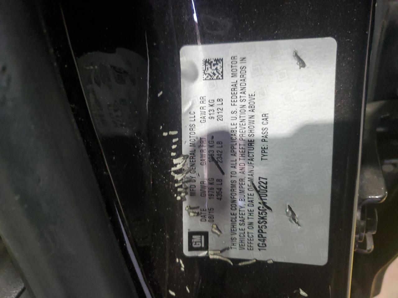 2016 Buick Verano VIN: 1G4PP5SK5G4100227 Lot: 61695915