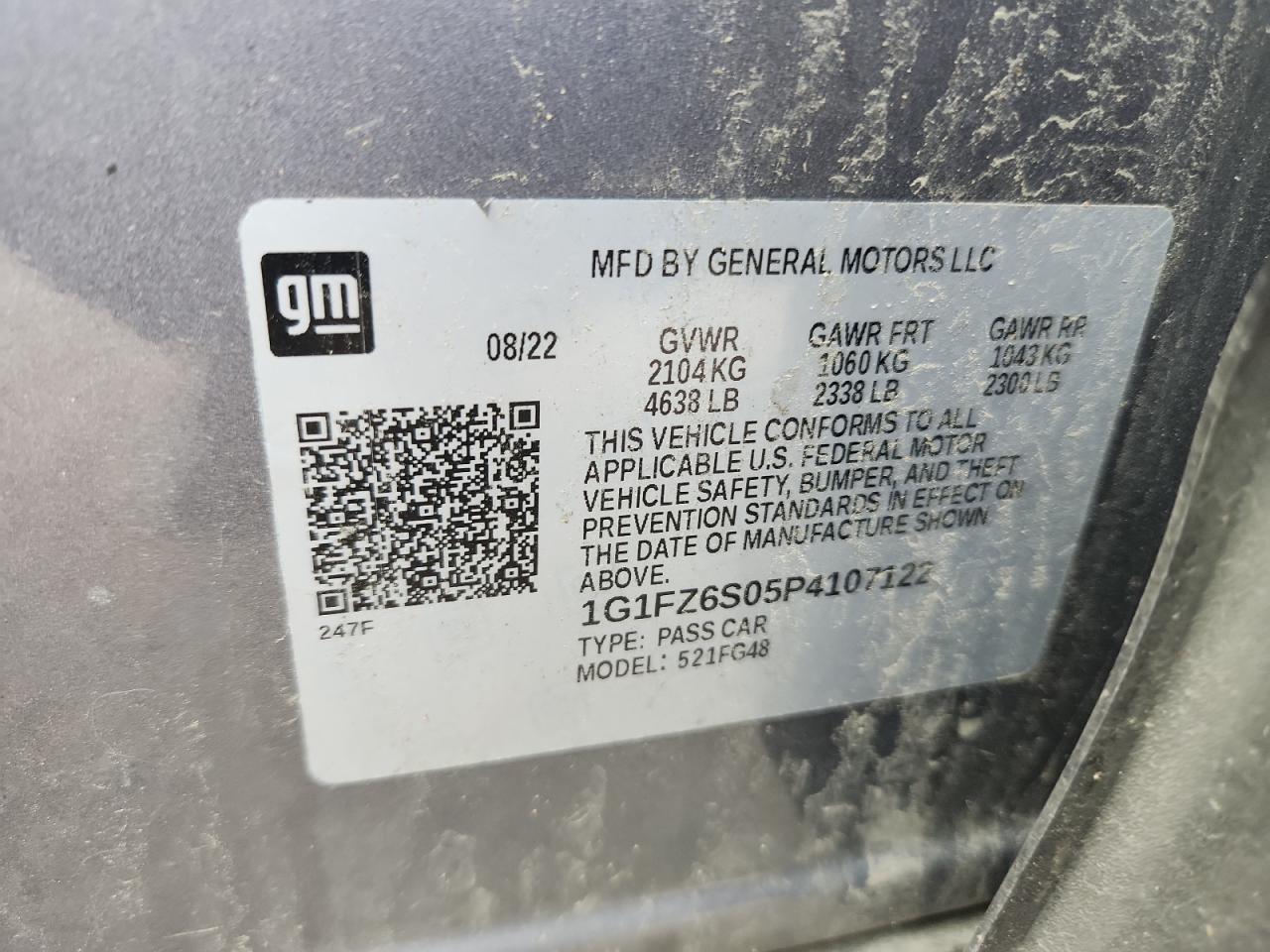 2023 Chevrolet Bolt Euv Premier VIN: 1G1FZ6S05P4107122 Lot: 62878745