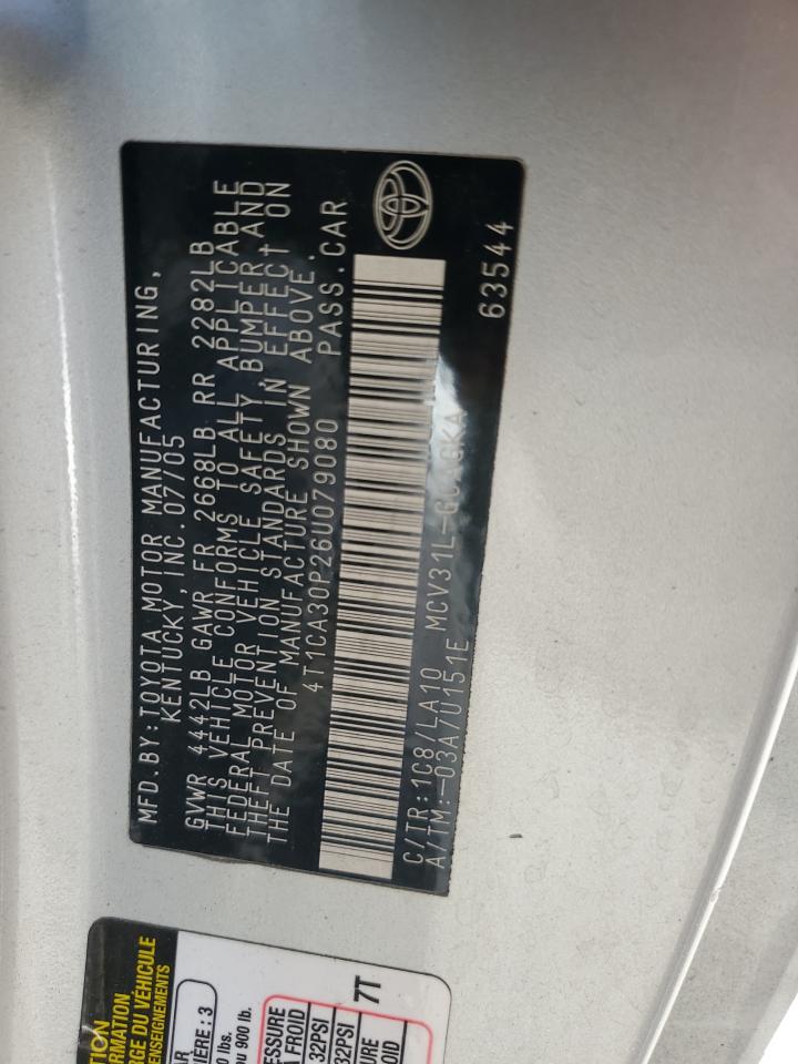 2006 Toyota Camry Solara Se VIN: 4T1CA30P26U079080 Lot: 62430005