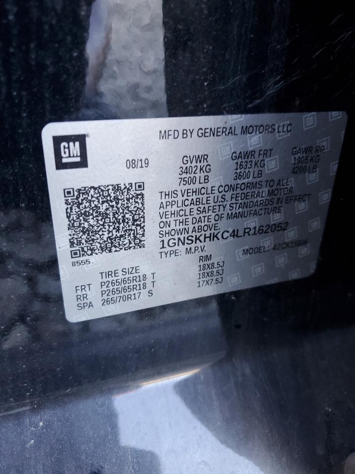 2020 Chevrolet Suburban K1500 Lt VIN: 1GNSKHKC4LR162052 Lot: 62300415