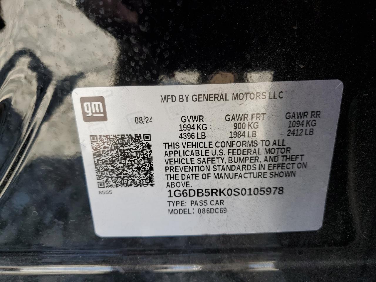 2025 Cadillac Ct4 Premium Luxury VIN: 1G6DB5RK0S0105978 Lot: 61269045