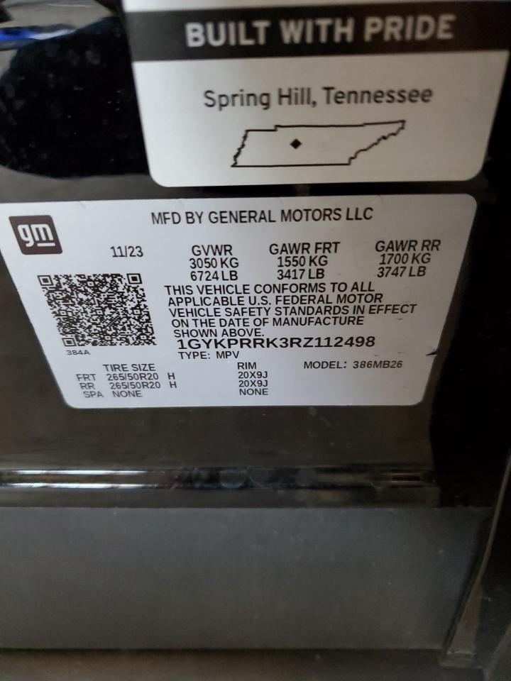 2024 Cadillac Lyriq Luxury VIN: 1GYKPRRK3RZ112498 Lot: 60879135