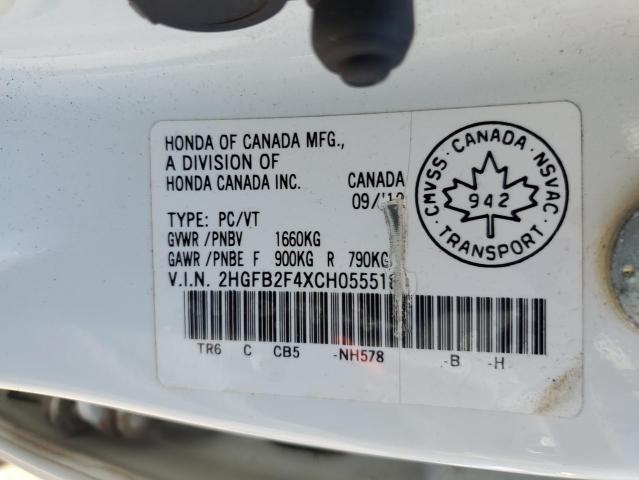2012 HONDA CIVIC LX  
