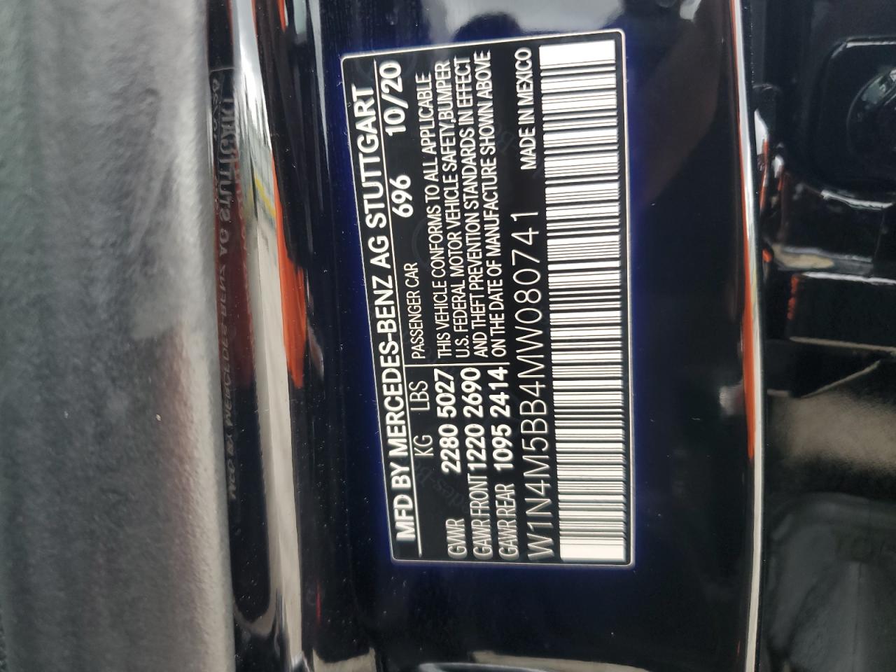 2021 Mercedes-Benz Glb Amg 35 4Matic VIN: W1N4M5BB4MW080741 Lot: 59662815