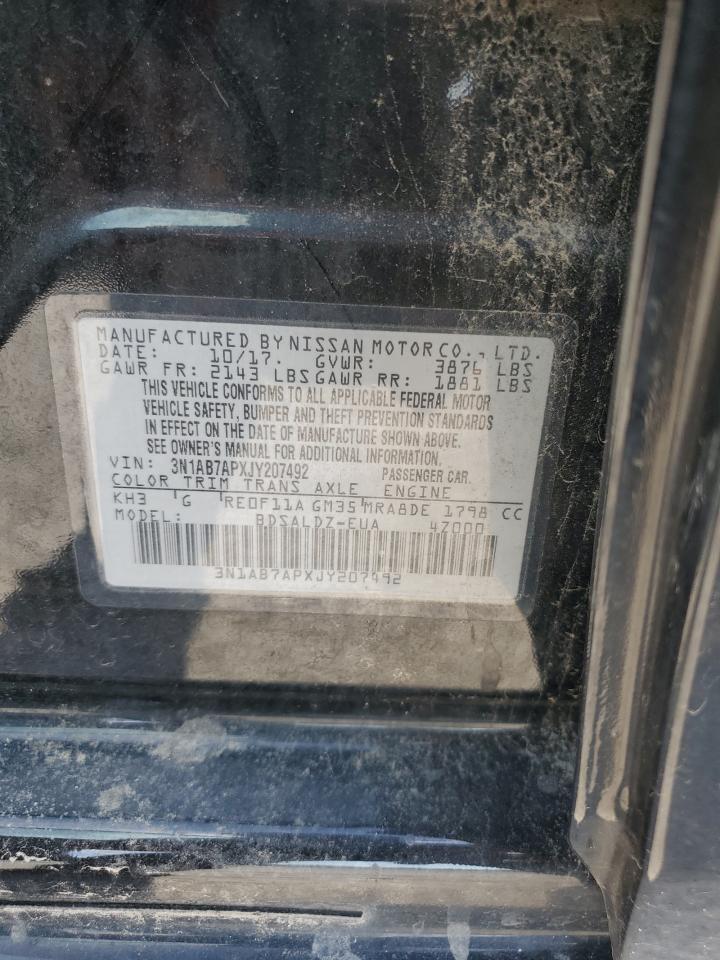 2018 Nissan Sentra S VIN: 3N1AB7APXJY207492 Lot: 61384995