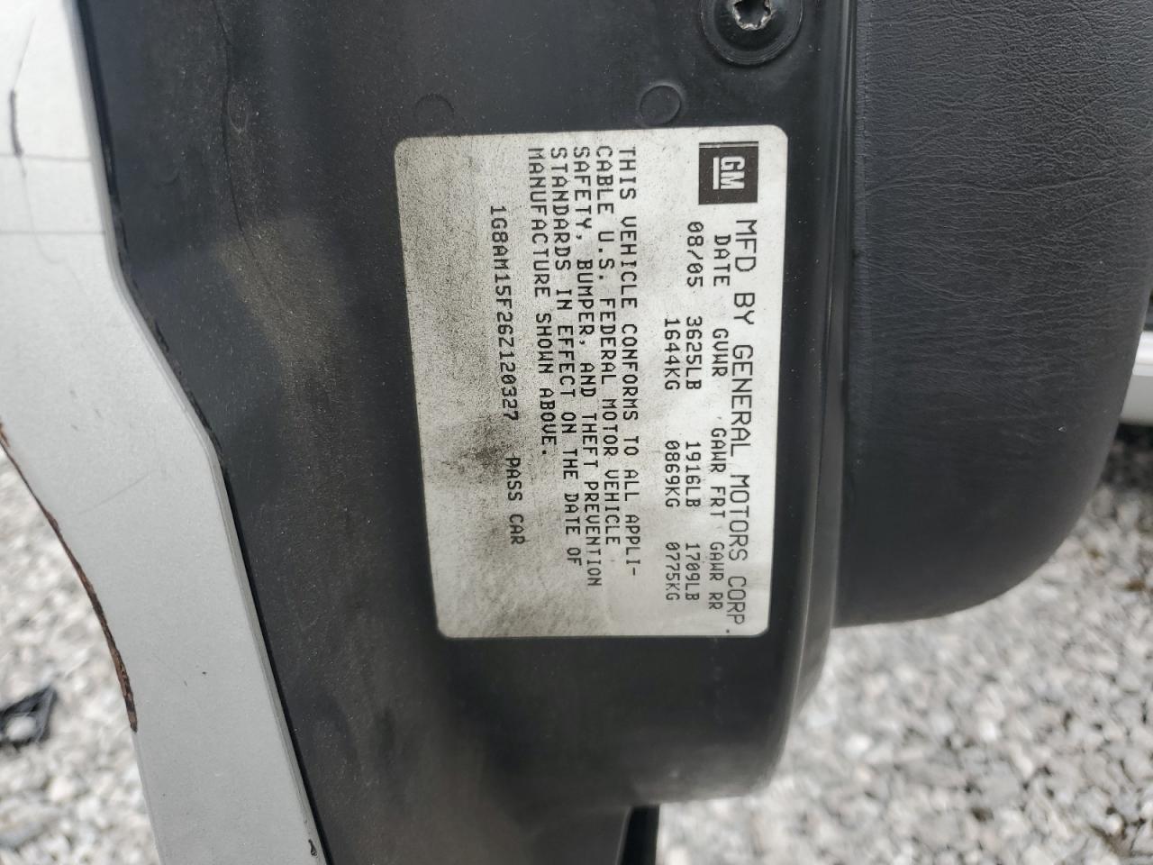 2006 Saturn Ion Level 2 VIN: 1G8AM15F26Z120327 Lot: 60894375