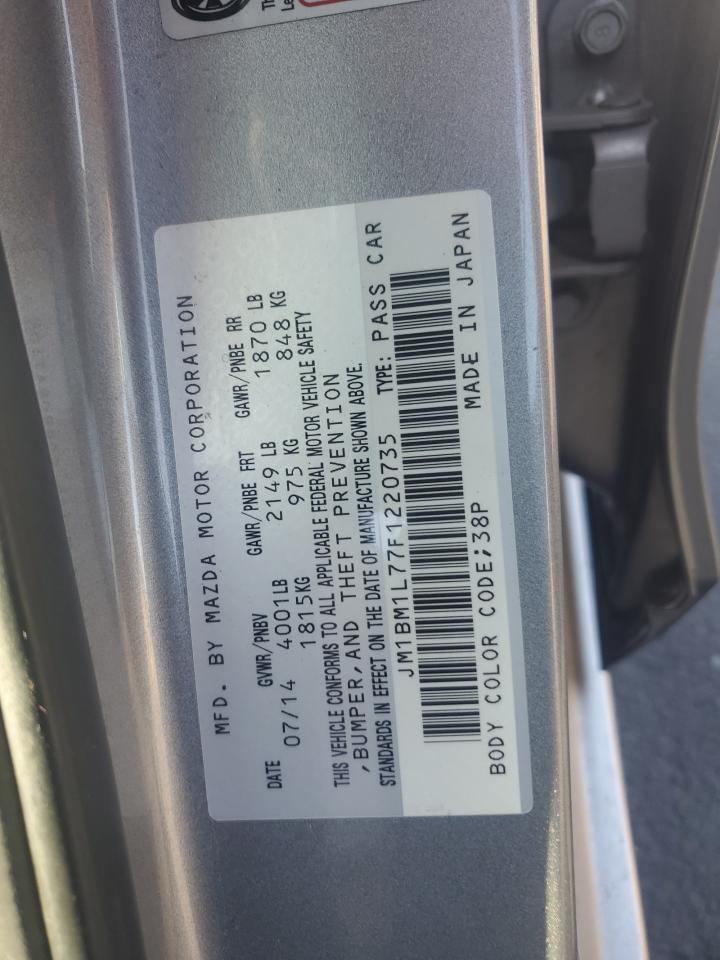 2015 Mazda 3 Touring VIN: JM1BM1L77F1220735 Lot: 62412665