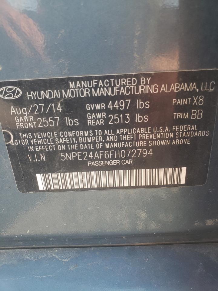 2015 Hyundai Sonata Se VIN: 5NPE24AF6FH072794 Lot: 62517345