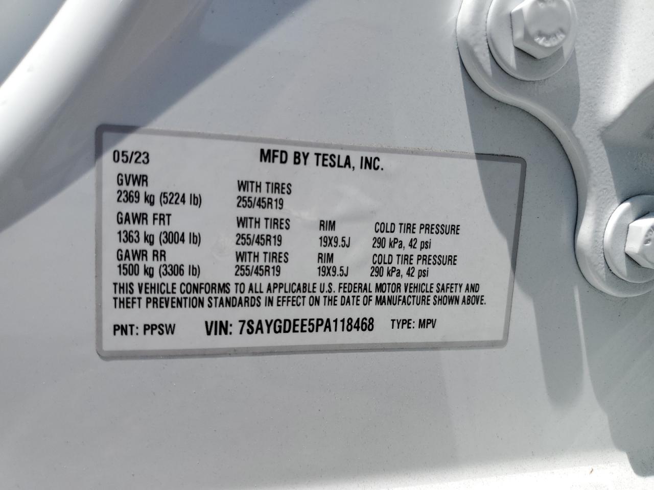 TESLA MODEL Y 2023 VIN 7SAYGDEE5PA118468 фото 13