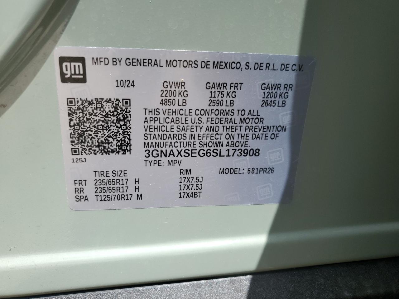 CHEVROLET EQUINOX AC 2025 VIN 3GNAXSEG6SL173908 фото 13