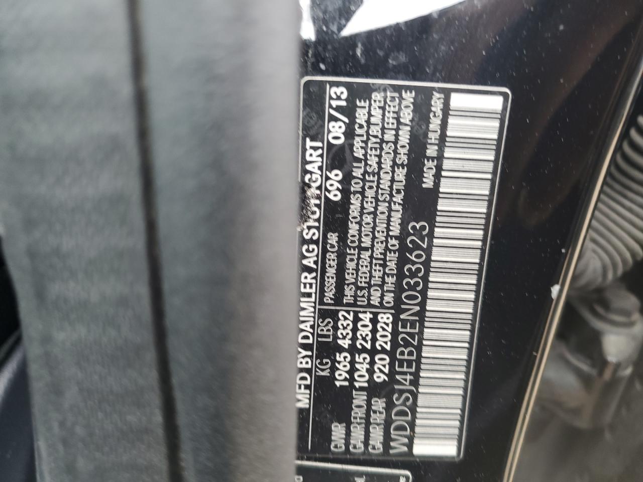 2014 Mercedes-Benz Cla 250 VIN: WDDSJ4EB2EN033623 Lot: 61284735