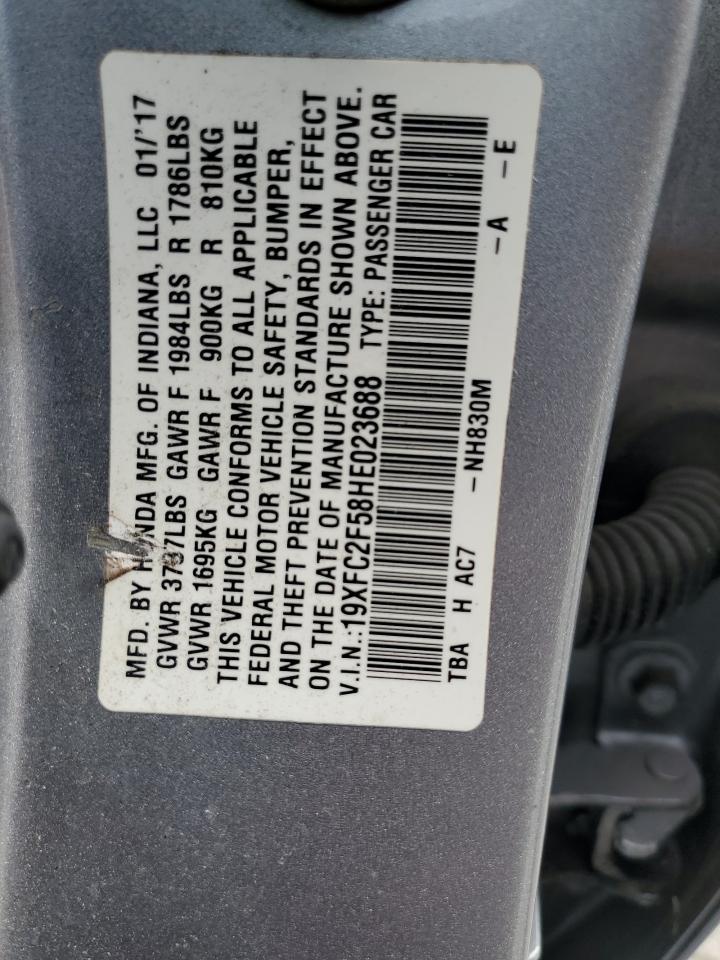 2017 Honda Civic Lx VIN: 19XFC2F58HE023688 Lot: 62994005