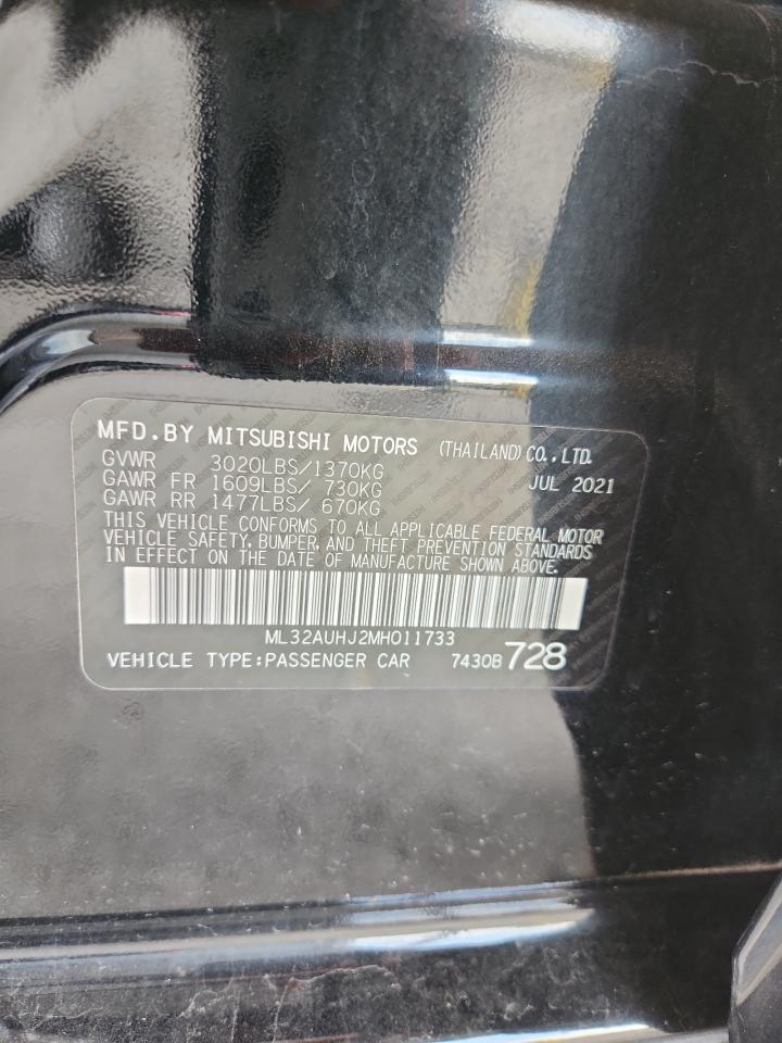 2021 Mitsubishi Mirage Es VIN: ML32AUHJ2MH011733 Lot: 62915775