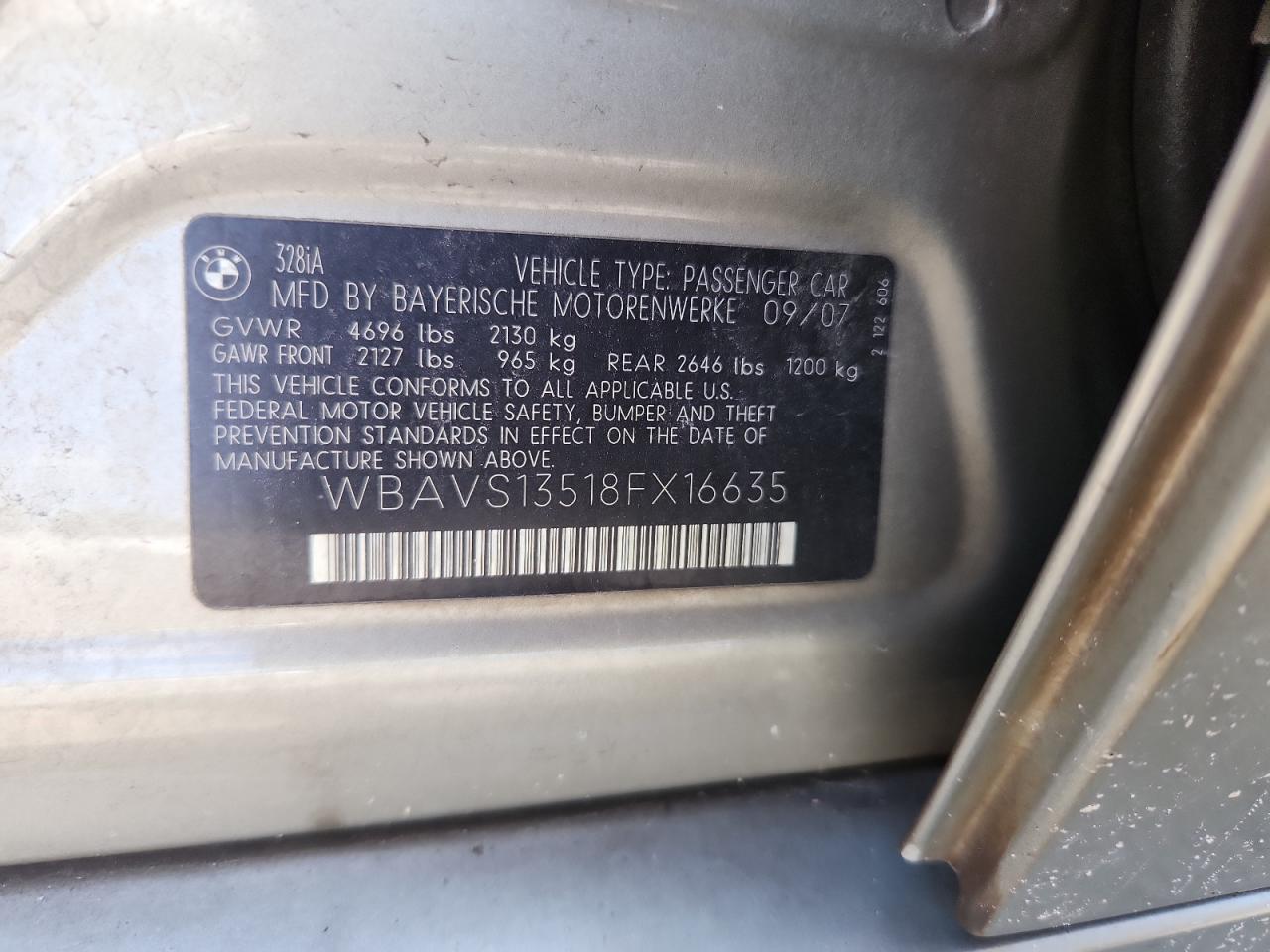 2008 BMW 328 It VIN: WBAVS13518FX16635 Lot: 62192845