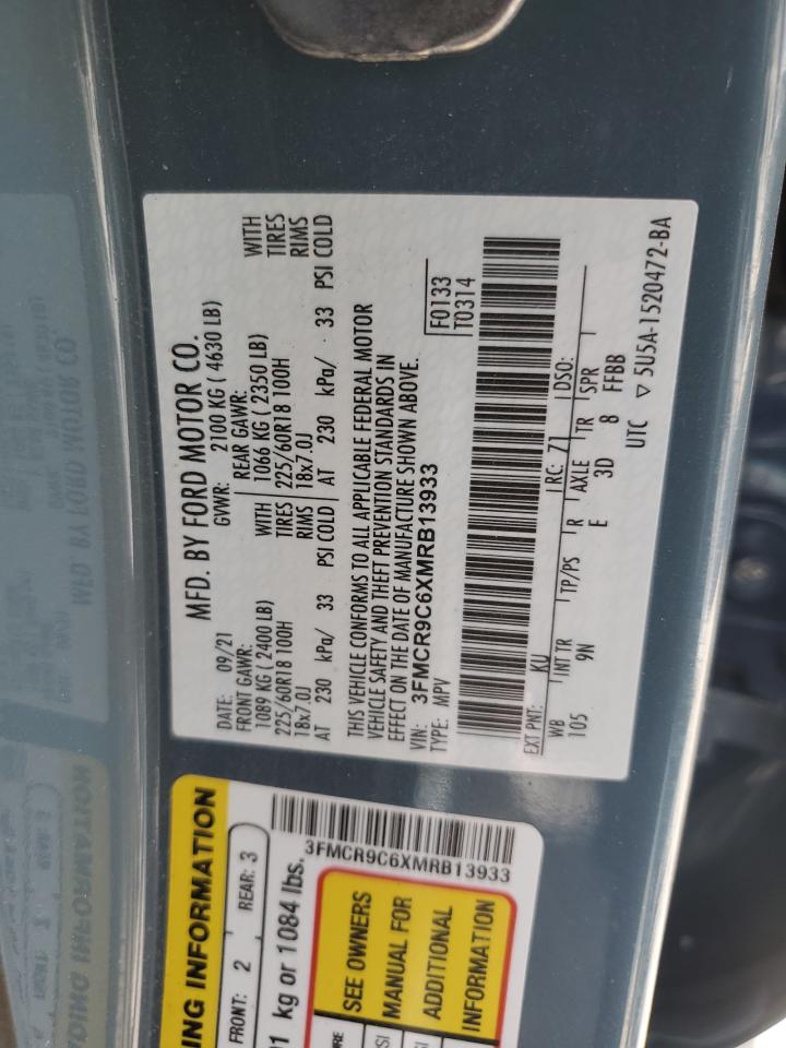 2021 Ford Bronco Sport Outer Banks VIN: 3FMCR9C6XMRB13933 Lot: 60682705