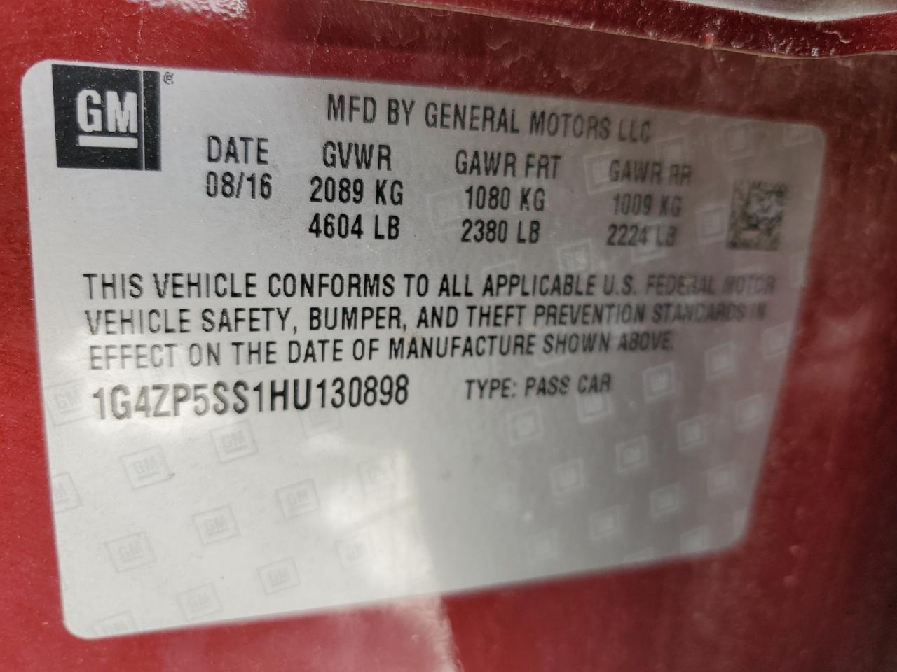 2017 Buick Lacrosse Essence VIN: 1G4ZP5SS1HU130898 Lot: 61909695