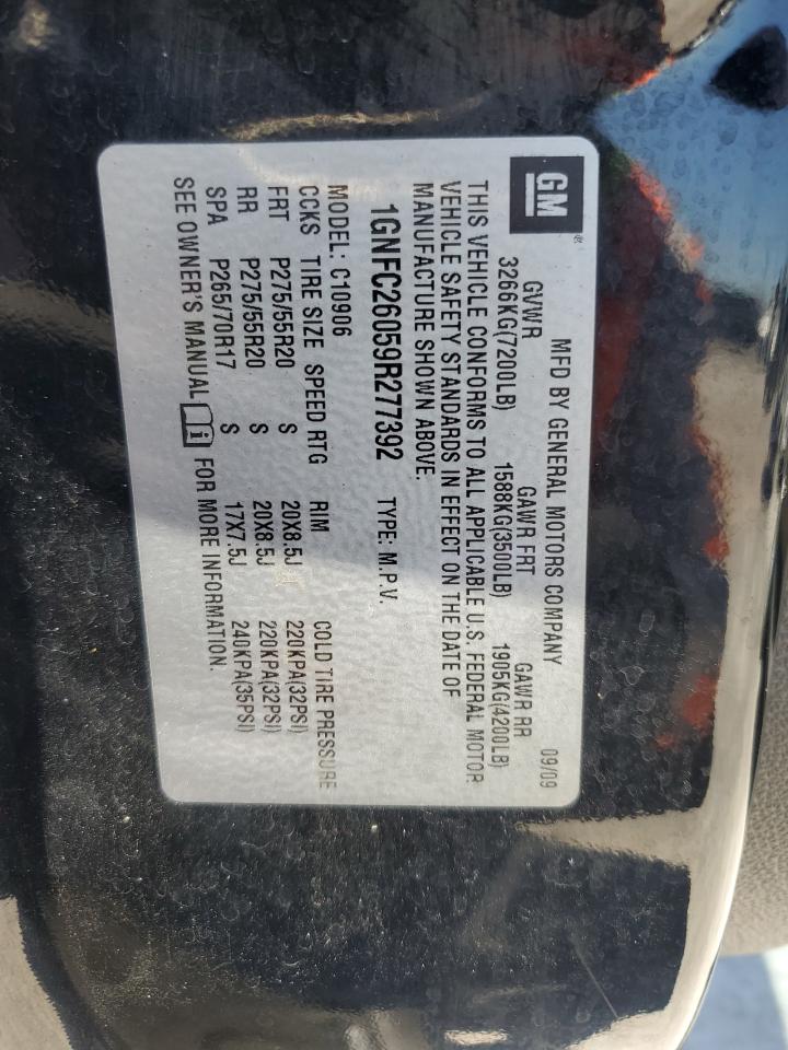 2009 Chevrolet Suburban C1500 Lt VIN: 1GNFC26059R277392 Lot: 63123855