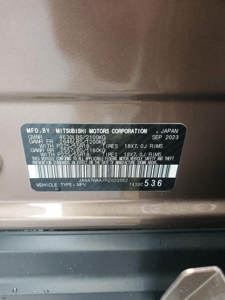 2024 Mitsubishi Eclipse Cross Se VIN: JA4ATWAA7RZ020562 Lot: 62560425