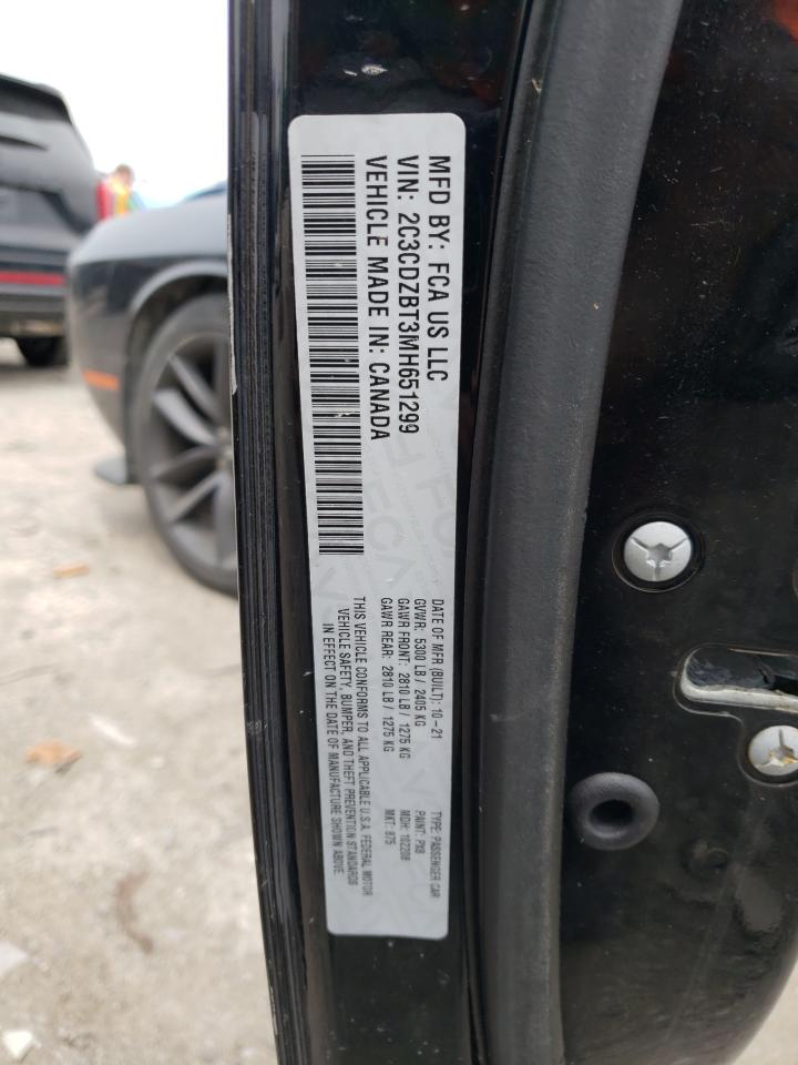 2021 Dodge Challenger R/T VIN: 2C3CDZBT3MH651299 Lot: 61225345