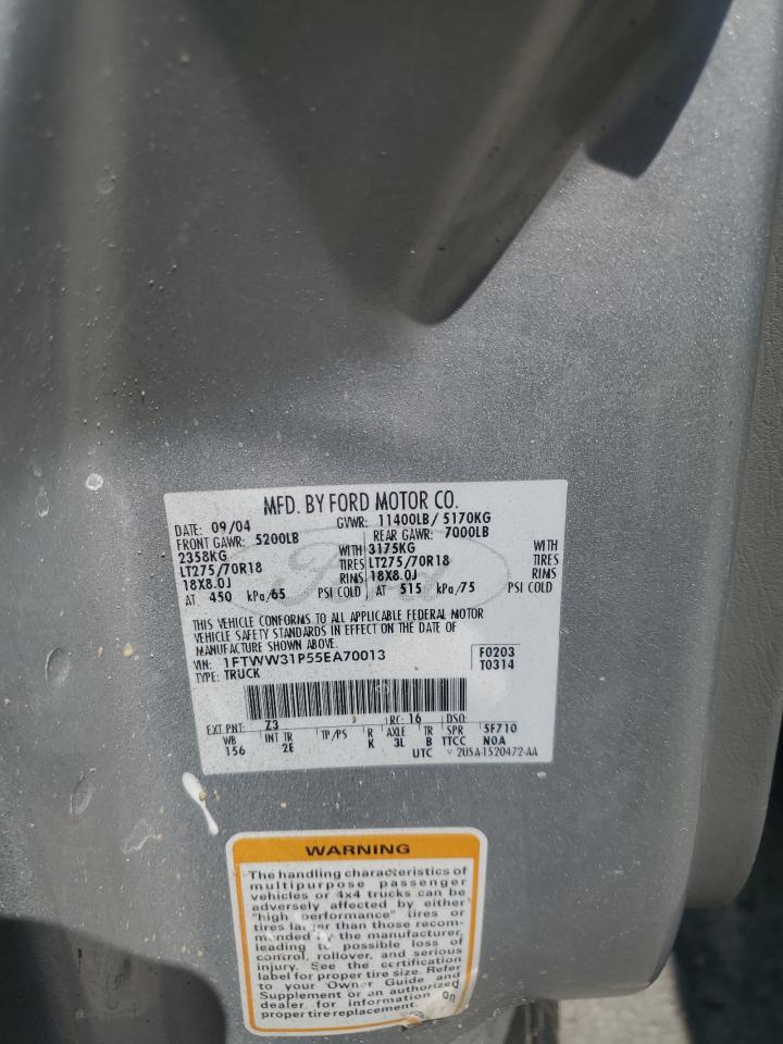 FORD F350 2005 VIN 1FTWW31P55EA70013 photo 13