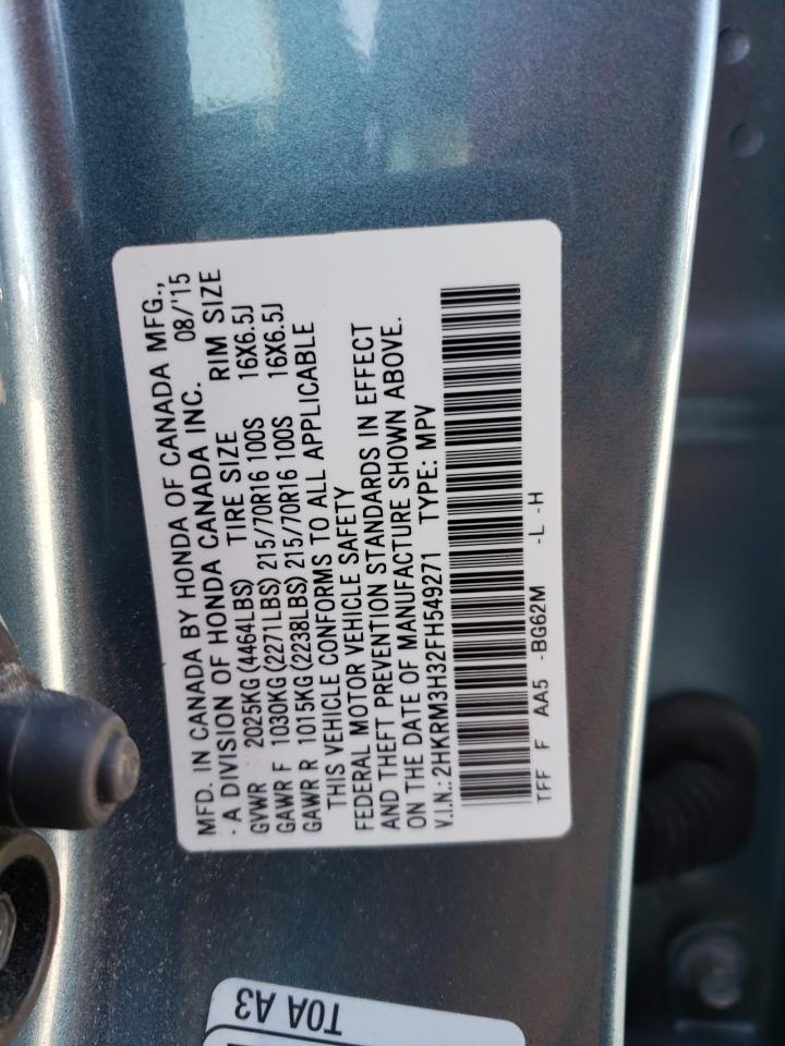 HONDA CRV 2015 VIN 2HKRM3H32FH549271 фото 13