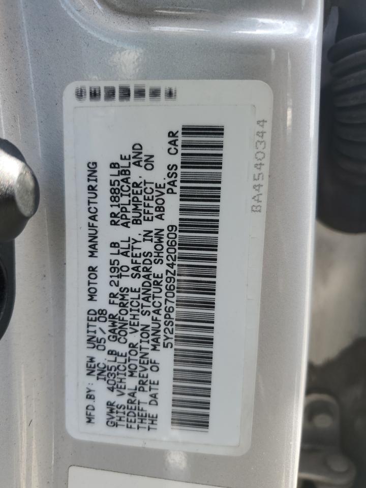 2009 Pontiac Vibe VIN: 5Y2SP67069Z420609 Lot: 61806925
