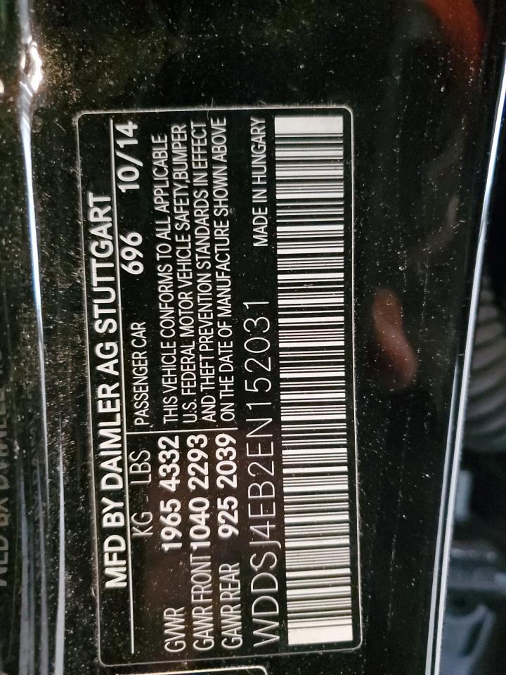 2014 Mercedes-Benz Cla 250 VIN: WDDSJ4EB2EN152031 Lot: 63282785