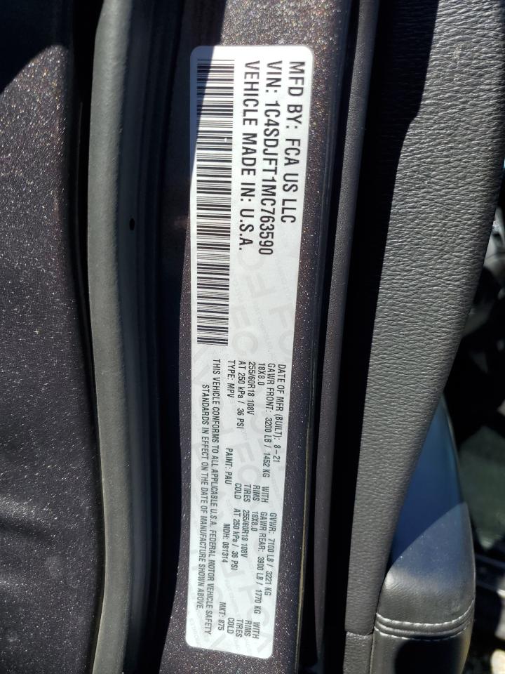 2021 Dodge Durango Pursuit VIN: 1C4SDJFT1MC763590 Lot: 61224935