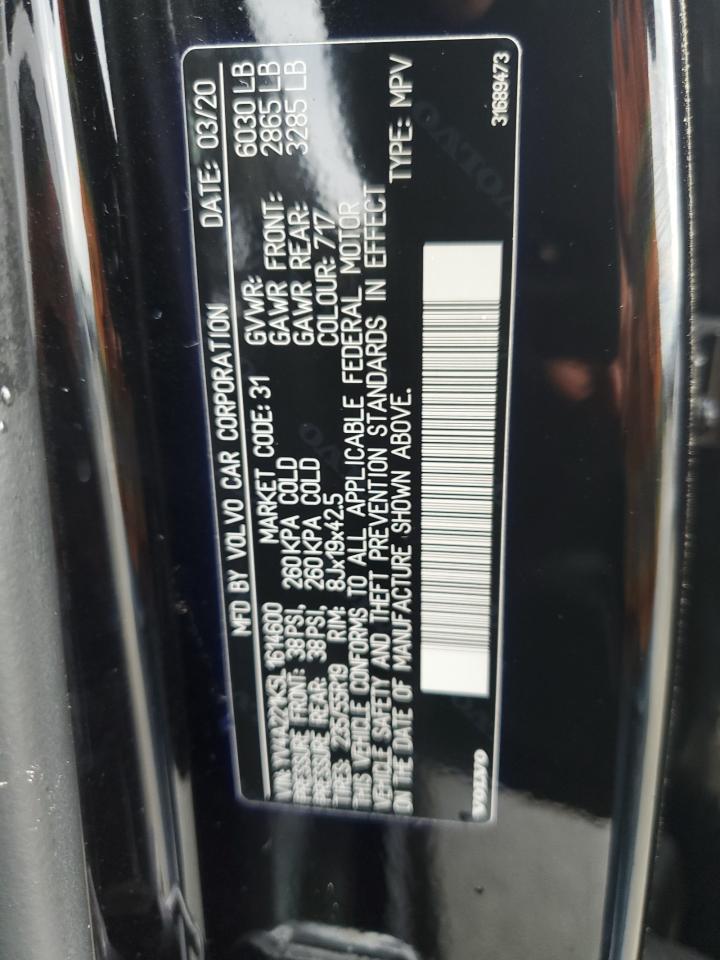 2020 Volvo Xc90 T6 Momentum VIN: YV4A221K5L1614600 Lot: 61955775